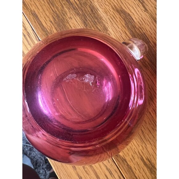 Vintage Victorian Cranberry Red Glass 5.5” tall Pitcher, 8 oz. - Picture 7 of 9